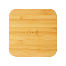 Small wooden gift customized logo   wireless charger  5W bamboo mobile phone wireless charger